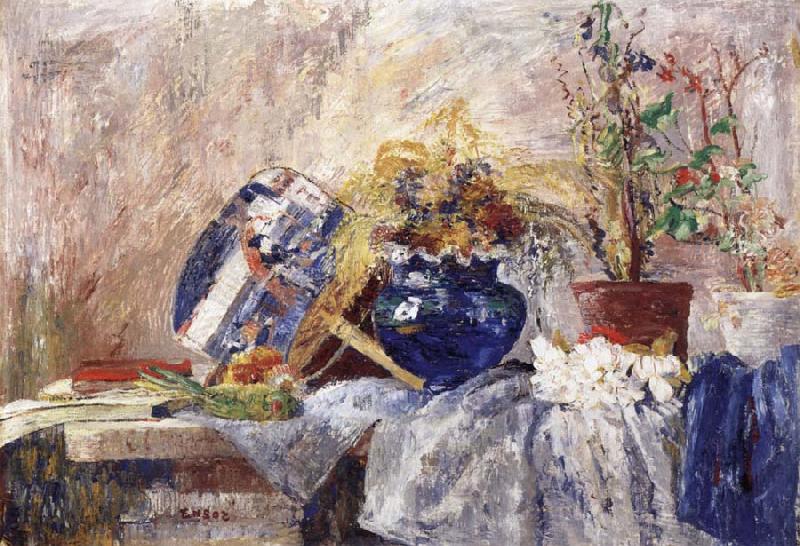 James Ensor Still life with Blue Vase and Fan